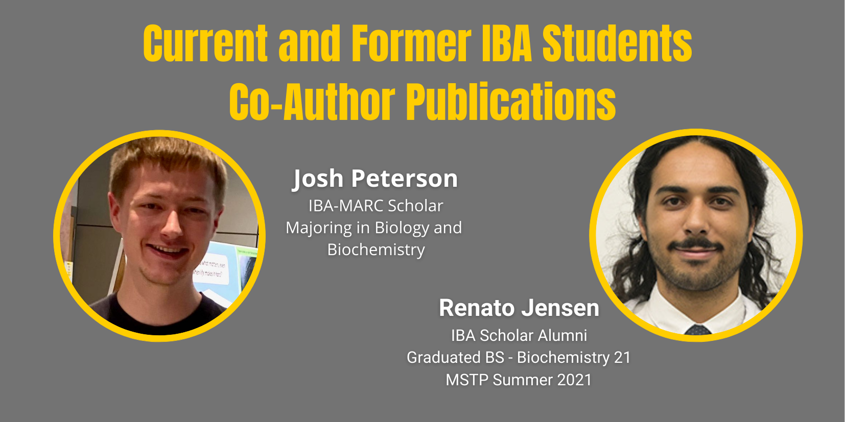 Josh Peterson and Renato Jensen co-author publications banner