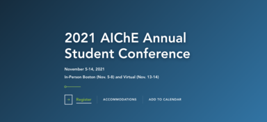 2021 AIChE Annual Student Conference banner
