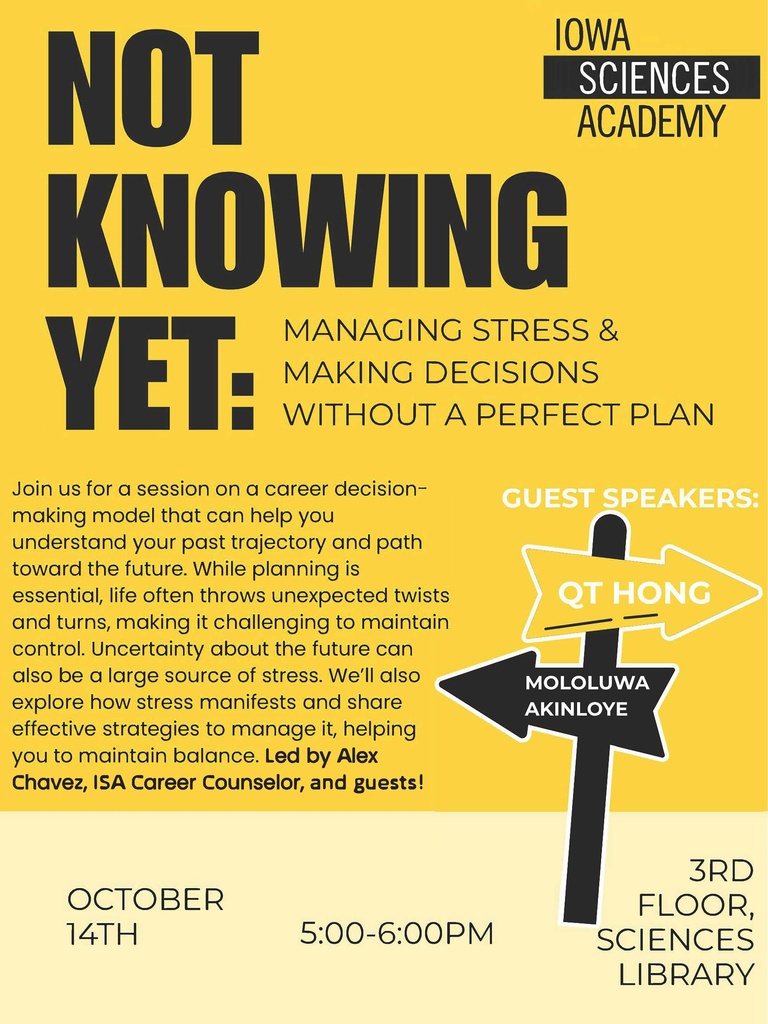 Not Knowing Yet session flyer